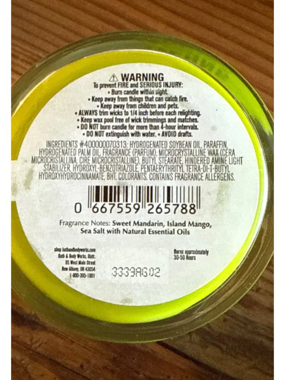 Bath & Body Works Island Margarita Scented Candle with Essential Oils Brand New